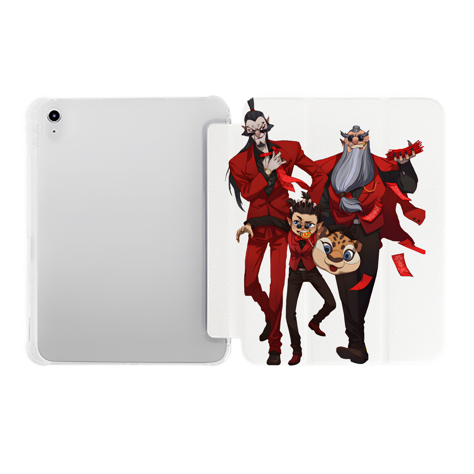 （画像用） Ne Zha 2 ナタ 魔童の大暴れ IPad ケース ペン収納付き 三つ折りスタンド PUレザー×シリコン 対応機種9.5/10.5/10.9インチ